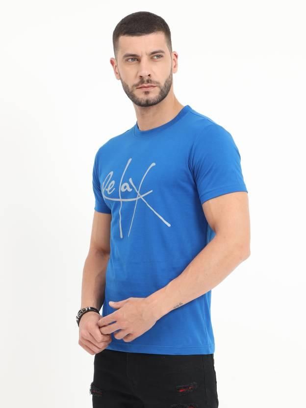 Cotton Slogan Half Sleeves Round Neck Mens T-Shirt