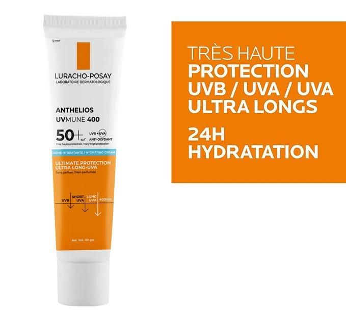 Roche Posay Sunscreen - SPF 50+ PA++ Anthelios Uvmune 400 SPF 50+ Hydrating Cream(Pack Of 2)