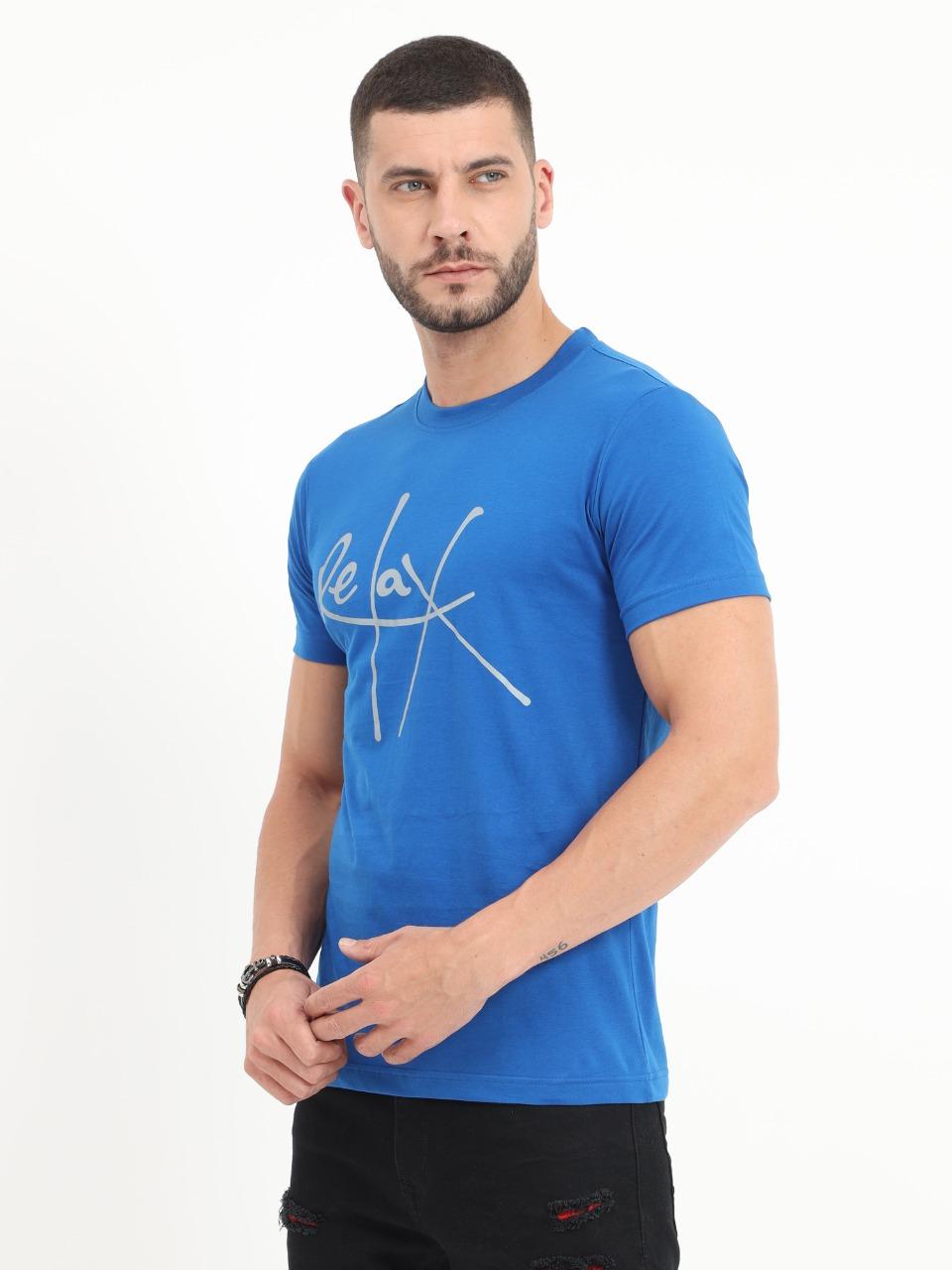 Cotton Printed Half Sleeves Round Neck Mens T-Shirt