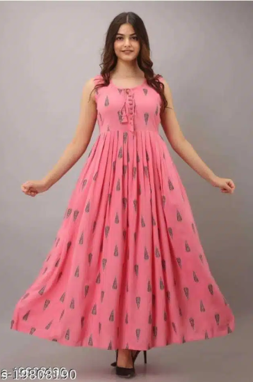 Stylish Women Gown (Peach, S)