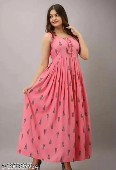 Stylish Women Gown (Peach, S)