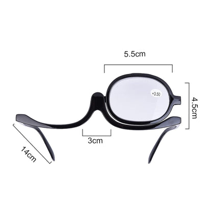 Eye makeup glasses single lens rotating glasses women