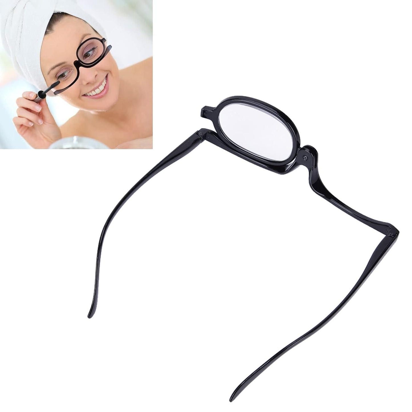 Eye makeup glasses single lens rotating glasses women