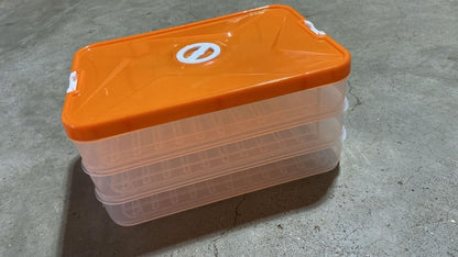 3 Layer Container With Removable Drain Plate & Lid Stackable