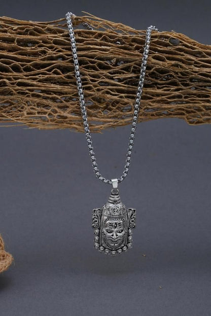 Silver Mahakal Pendant WIth Chain