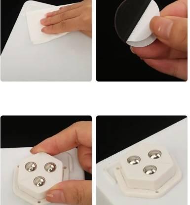 4pcs Self Adhesive 3 Eyed Castor Wheel For Storage Box