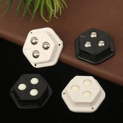 4pcs Self Adhesive 3 Eyed Castor Wheel For Storage Box