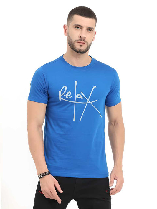 Cotton Printed Half Sleeves Round Neck Mens T-Shirt