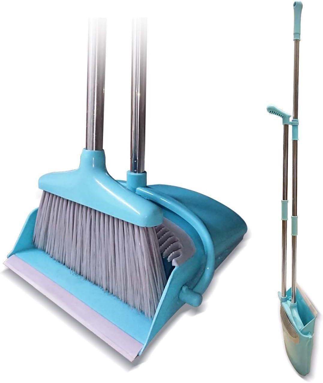 Broom and Dustpan Set Lightweight Upright Lobby Broom and Dust Pan Combo