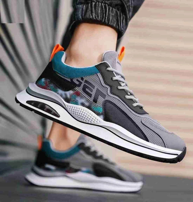 Sports Shoes for Men (Grey & Black, 6)